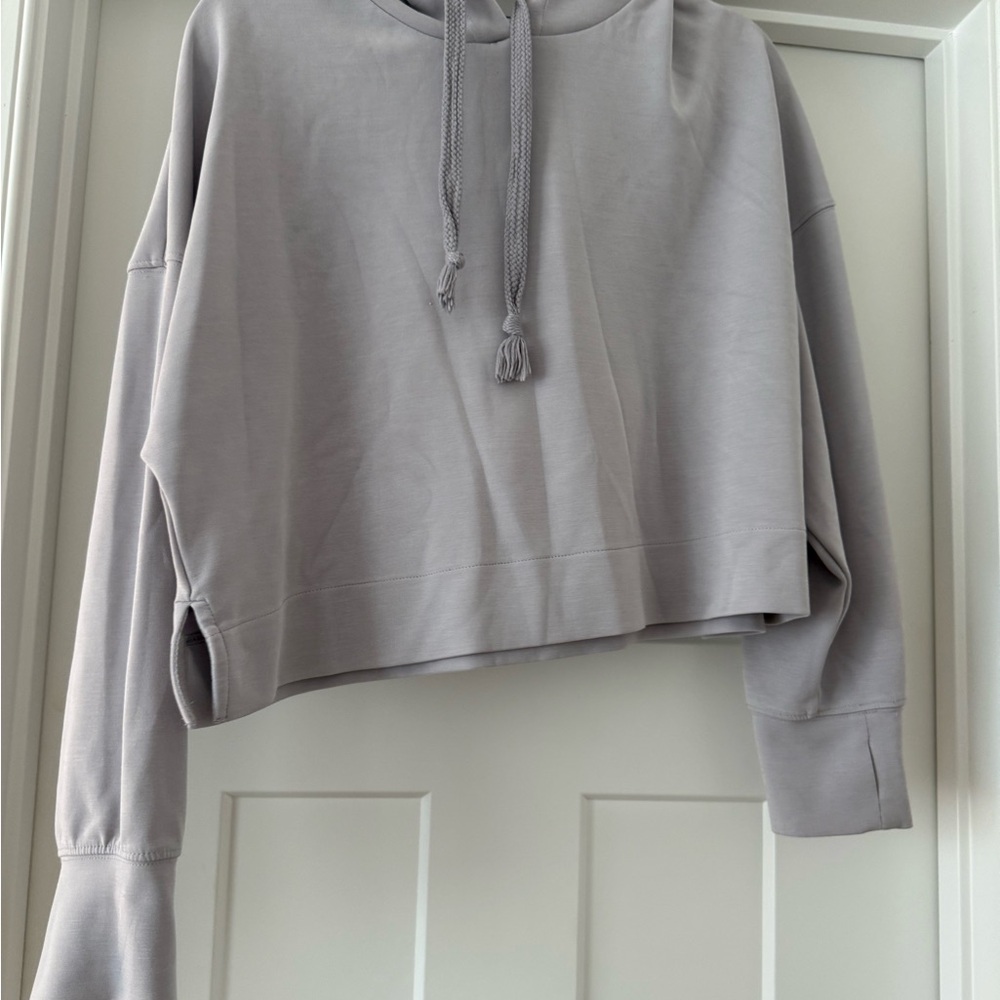 Light Gray Women's Cropped Hoodie